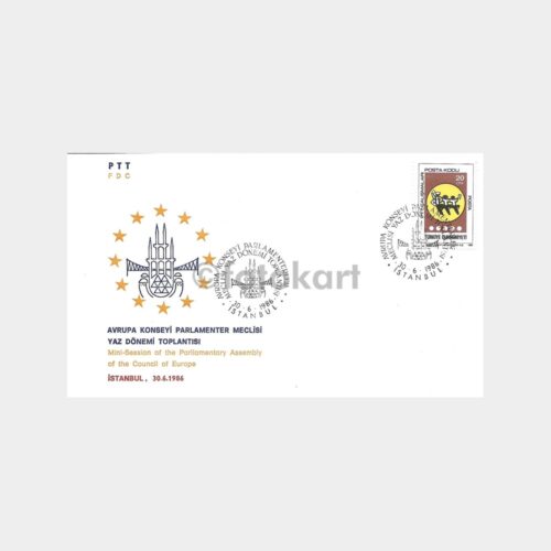 1986 Ar. Konseyi Parlamenterler PTT FDC-İlk Gün Zarfı