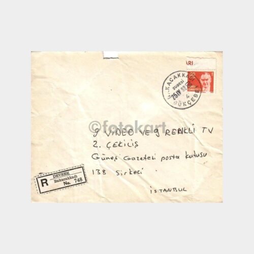 1982 Ata Posta Pullu ve Damgalı Zarf