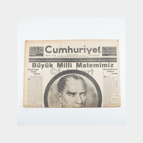 Atatürk'ün Ölümü - Cumhuriyet Gazetesi Orijinal Nüsha, 11 Kasım 1938