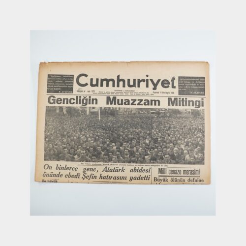 Atatürk'ün Ölümü - Cumhuriyet Gazetesi Orijinal Nüsha, 14 Kasım 1938
