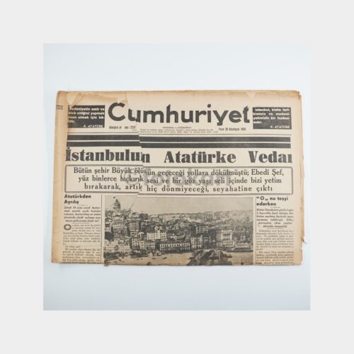 Atatürk'ün Ölümü - Cumhuriyet Gazetesi Orijinal Nüsha, 20 Kasım 1938