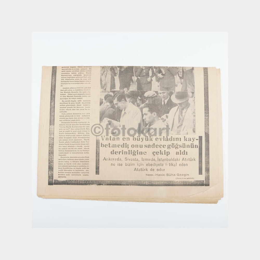 Atatürk'ün Ölümü - Kurun Gazetesi Orijinal Nüsha, 11 Kasım 1938 - Görsel 2