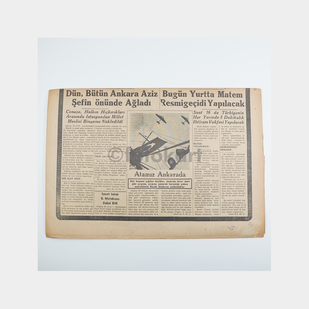 Atatürk'ün Ölümü - Tan Gazetesi Orijinal Nüsha, 21 Kasım 1938 - Görsel 2
