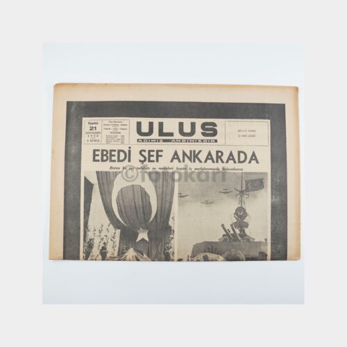 Atatürk'ün Ölümü - Ulus Gazetesi Orijinal Nüsha, 21 Kasım 1938
