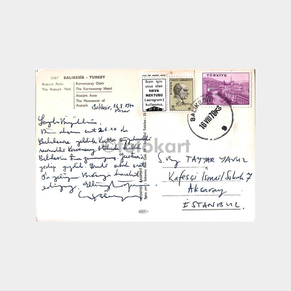 Balıkesir Pullu Damgalı Kartpostal - Görsel 2