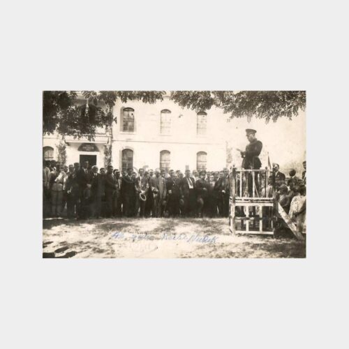 1935 Bartın Askerlik Şube Başkanı Nutuk Verirken - Foto Nuri Fotoğraf