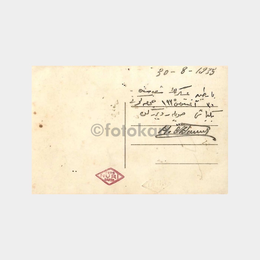 1935 Bartın Askerlik Şube Başkanı Nutuk Verirken - Foto Nuri Fotoğraf - Görsel 2