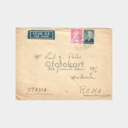 1950 Beyoğlu Damgalı Uçak Zarfı