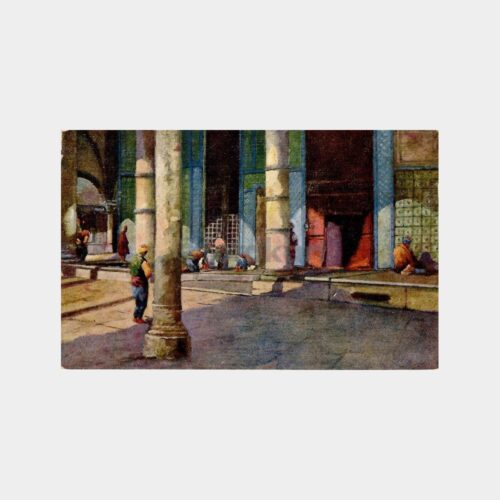 1914 Bir Cami Önü Tablo Yabancı Baskı Kartpostal