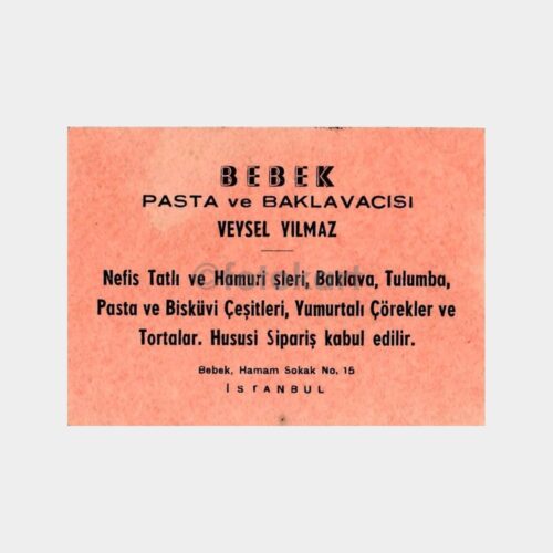 Boğaziçi Bebek Pasta Baklava Firma Kartı