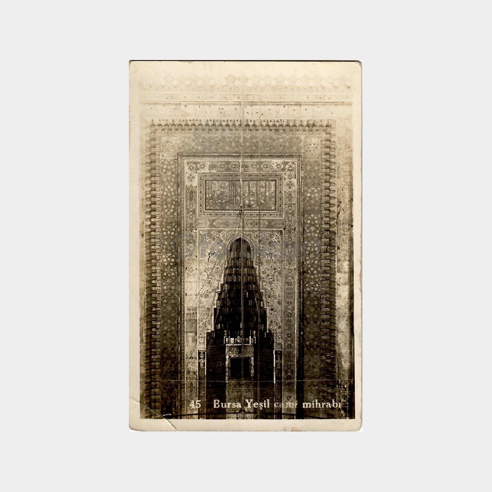 1934 Bursa Yeşil Camii Mihrabı Fotokart