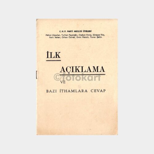 CHP Meclis Üyeleri İlk Açıklama Kitapçık
