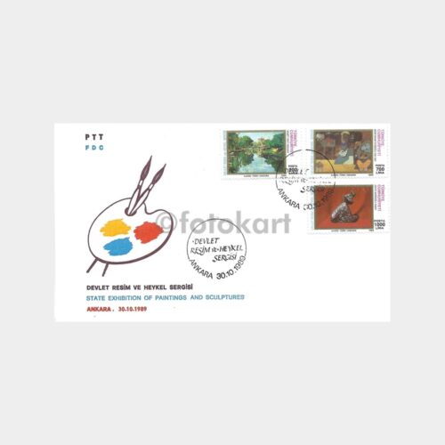 1989 Devlet Resim ve Heykel Müzesi PTT FDC-İlk Gün Zarfı