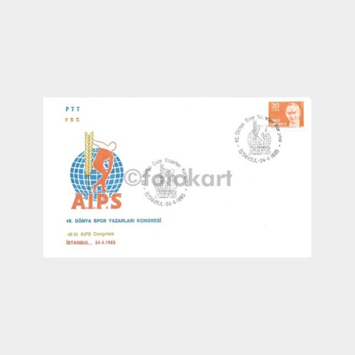 1985 Dünya Spor Yazarları Kongresi PTT FDC-İlk Gün Zarfı