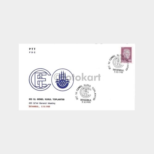 1988 EC 52. Genel Kurulu PTT FDC-İlk Gün Zarfı