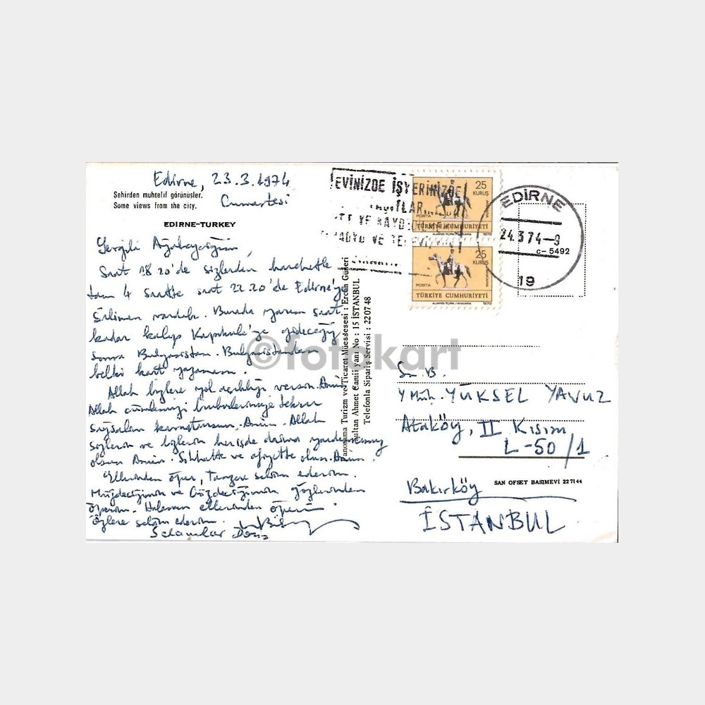 Edirne 3 Görünüş Kartpostal - Görsel 2