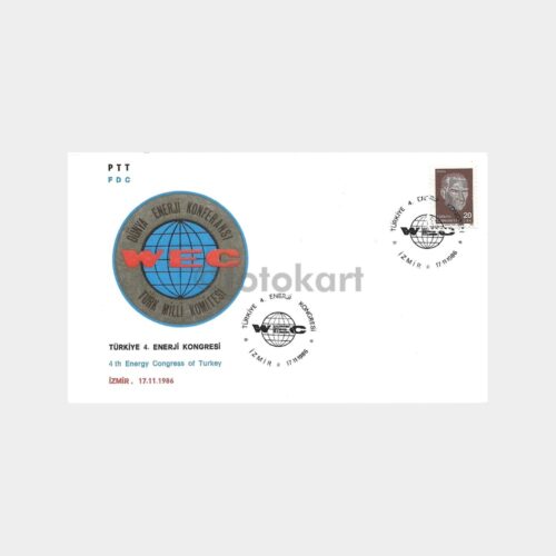 1986 Enerji Kongresi PTT FDC-İlk Gün Zarfı