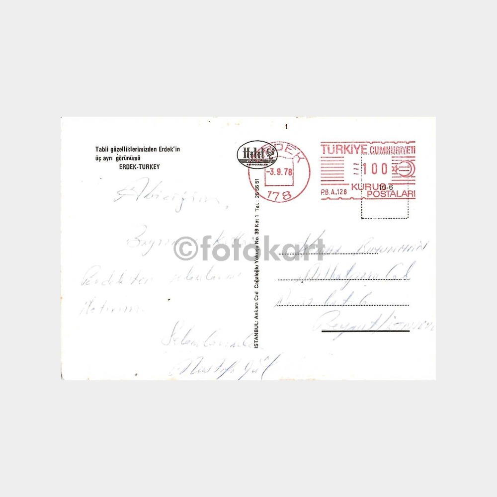 Erdek 3 Görünüm Damgalı Kartpostal - Görsel 2