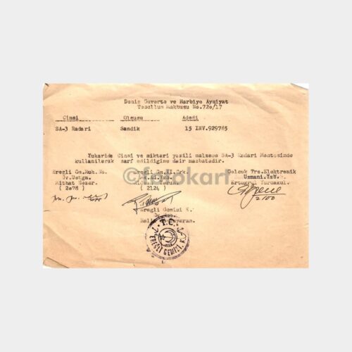 1950 Ereğli Gemisi Deniz Tesellüm Makbuzu
