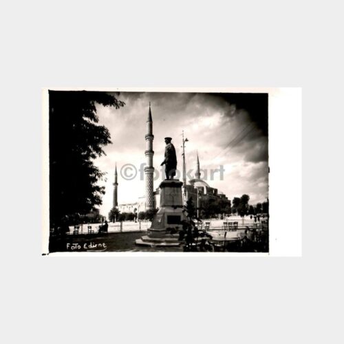 1962 Foto Edirne - Atatürk Anıtı ve Camii Fotoğraf