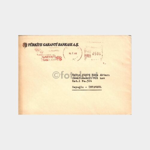 1983 Garanti Bankası Antetli Beyoğlu Damgalı Zarf