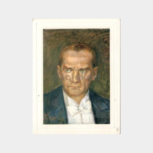 İbrahim Çallı - Atatürk Tablosu Baskılı Tebrik Kartı