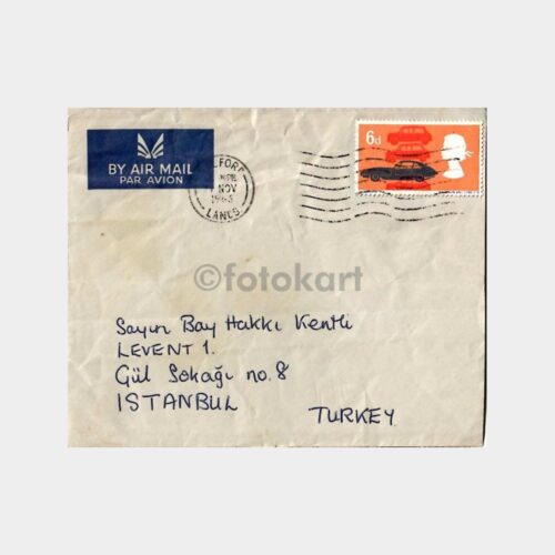 1966 İngiltere Otomobiller Pullu Zarf