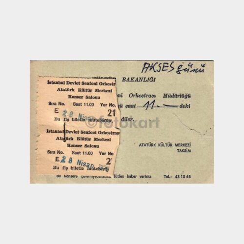 1979 İst. Dev. Senfoni Orkestrası Konser Bileti