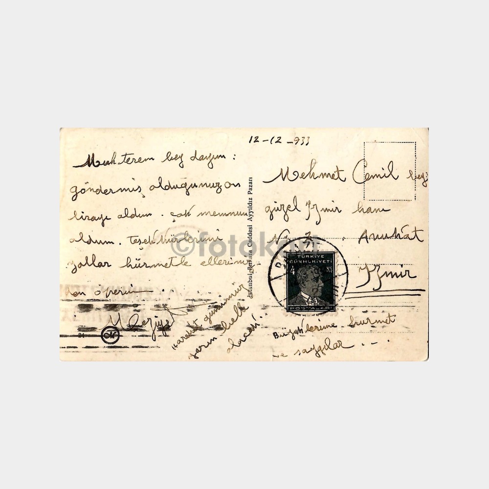 1933 İstanbul Beyazıt Meydanı Fotokart - Görsel 2