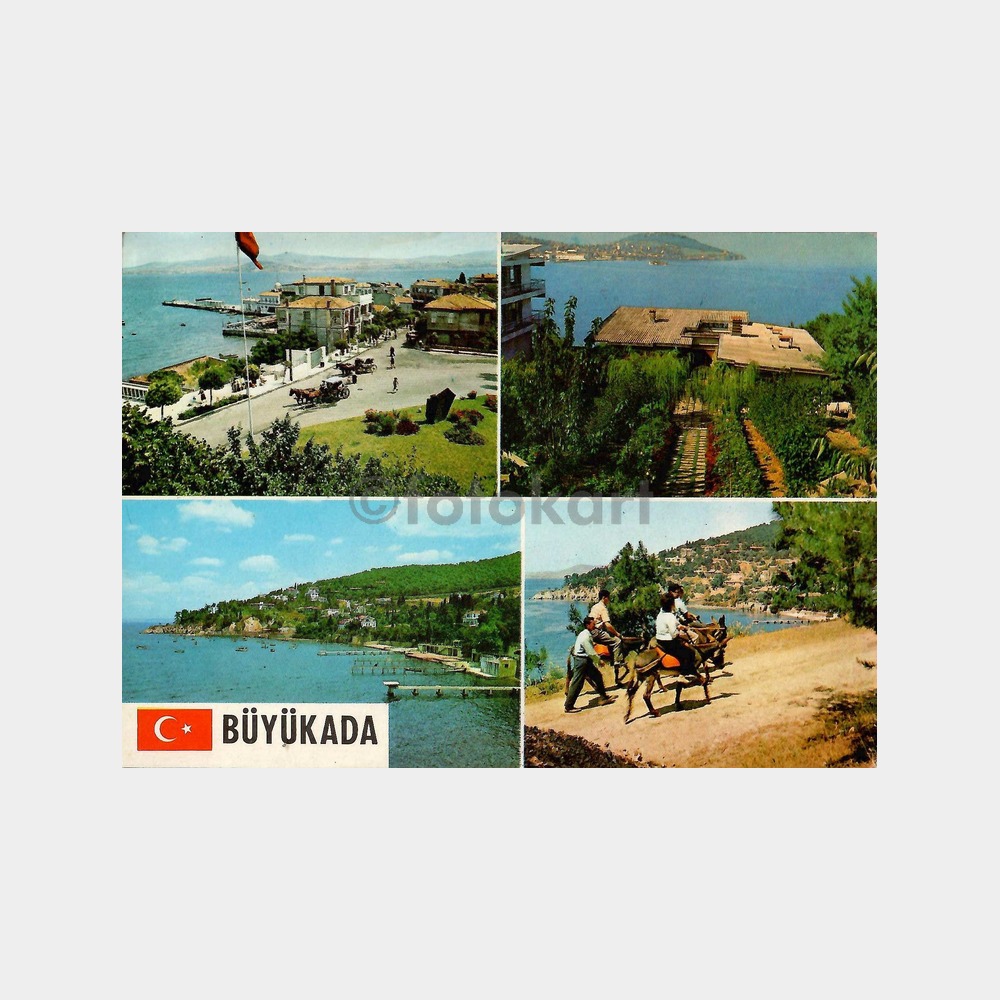 İstanbul Büyükada 4 Görünüş Kartpostal