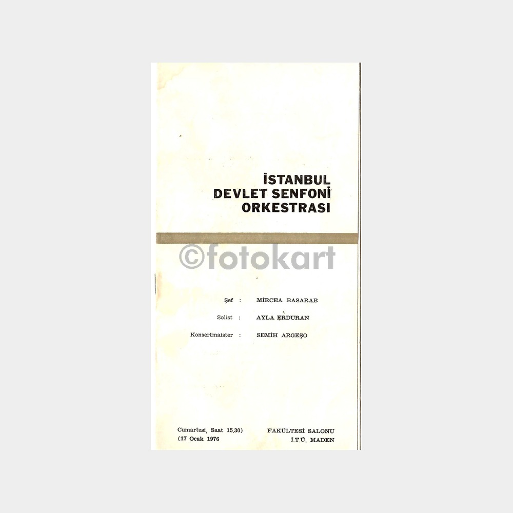 1976 İstanbul Devlet Senfoni Orkestrası Program