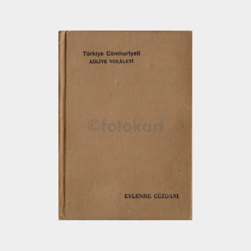 1937 İstanbul Kartal Maltepe Evlenme Cüzdanı