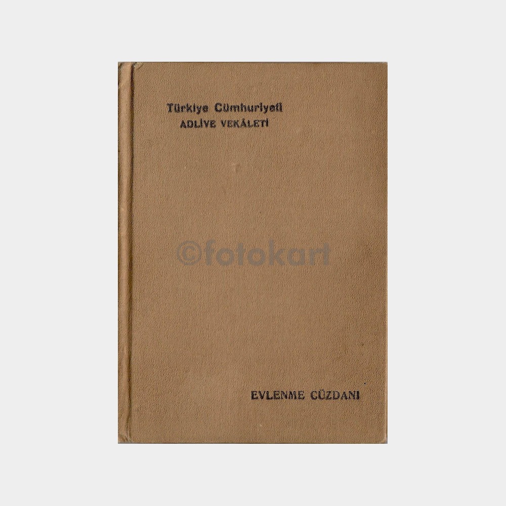1937 İstanbul Kartal Maltepe Evlenme Cüzdanı