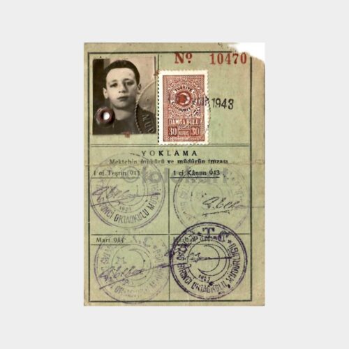 1943-1944 İstanbul Paso-Mektepli Kartı