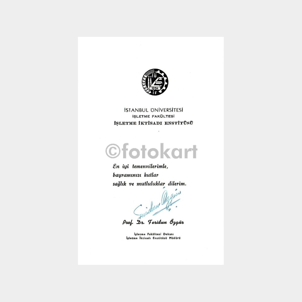 İstanbul Üniversitesi Akademik Tebrik Kartı