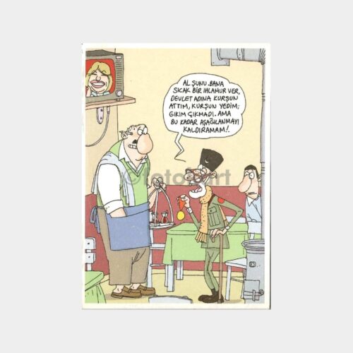 İstiklal Madalyalı Gazi Mizah-Karikatür Kart