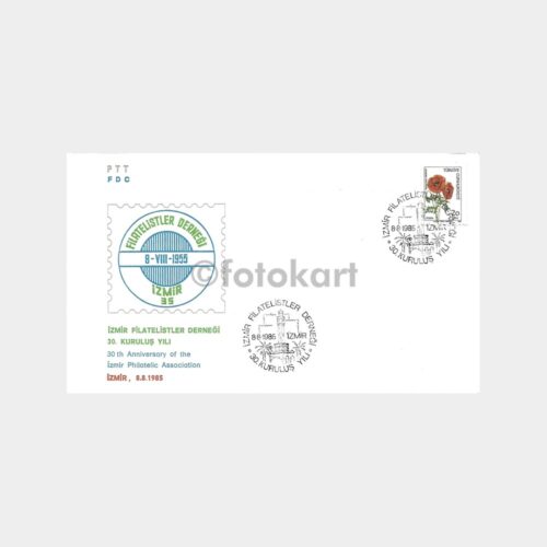 1985 İzmir Filatelistler Derneği PTT FDC-İlk Gün Zarfı