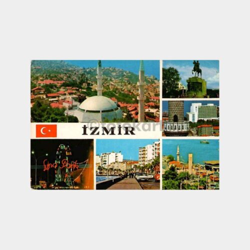 İzmir Pullu Damgalı Kartpostal