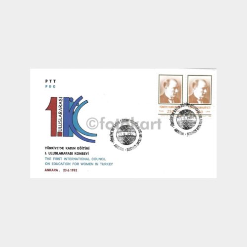 1992 Kadın Eğitimi PTT FDC-İlk Gün Zarfı