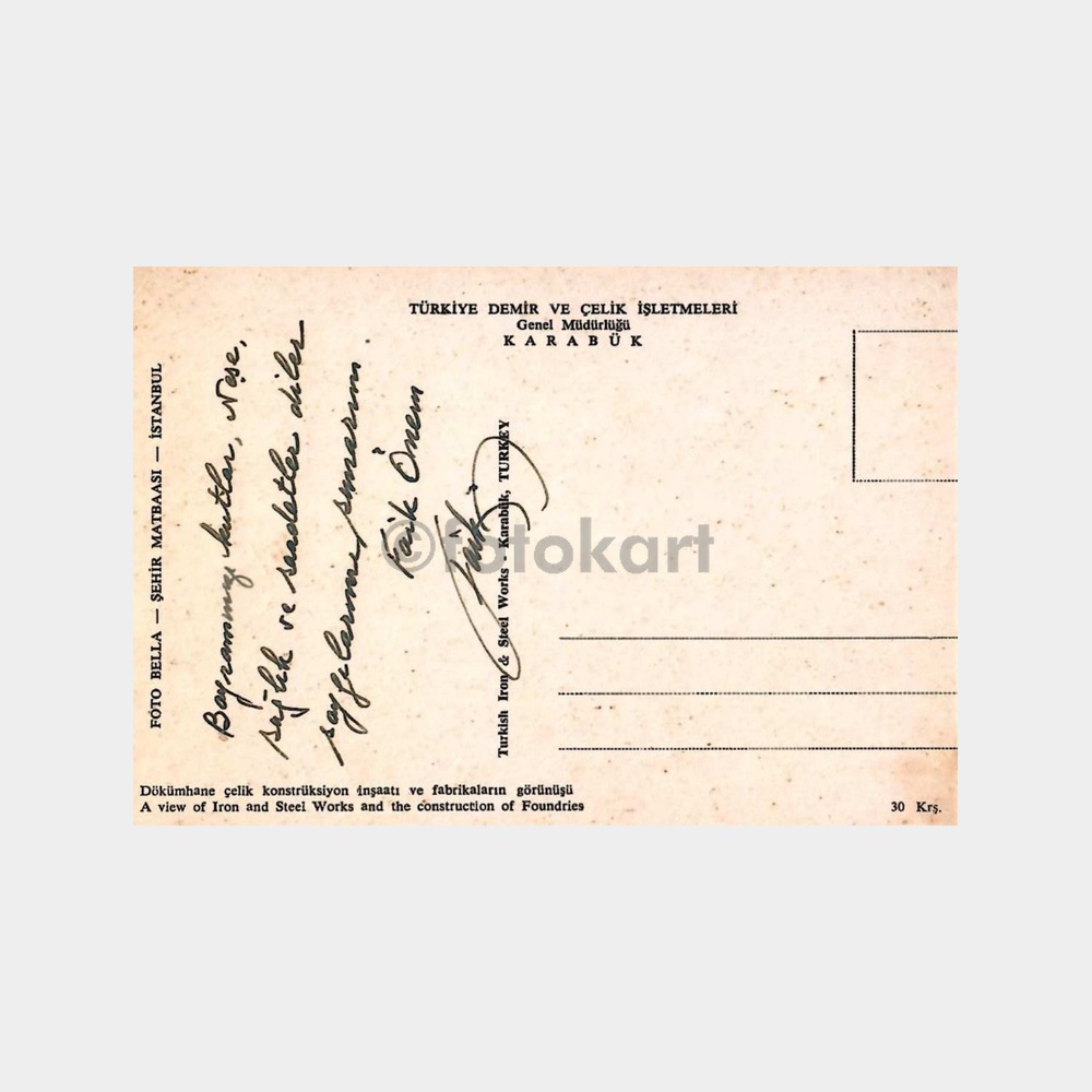 Karabük Dökümhane ve Fabrikalar Görünüş Kartpostal - Görsel 2