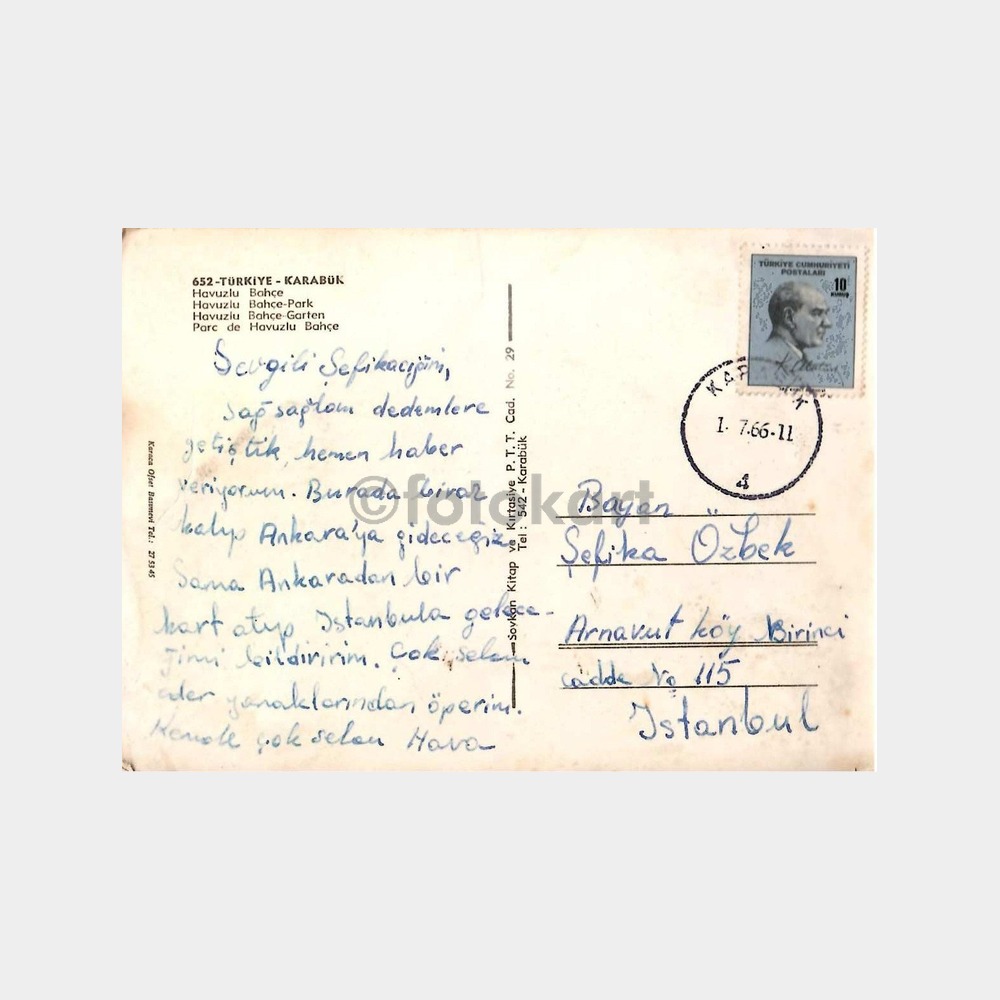 Karabük Havuzlu Bahçe Kartpostal - Görsel 2