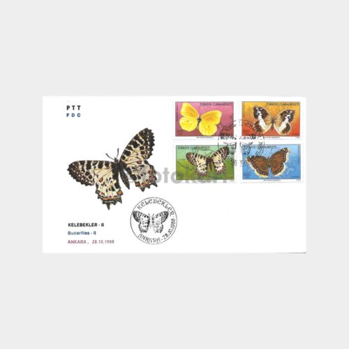 1988 Kelebekler-2 PTT FDC-İlk Gün Zarfı