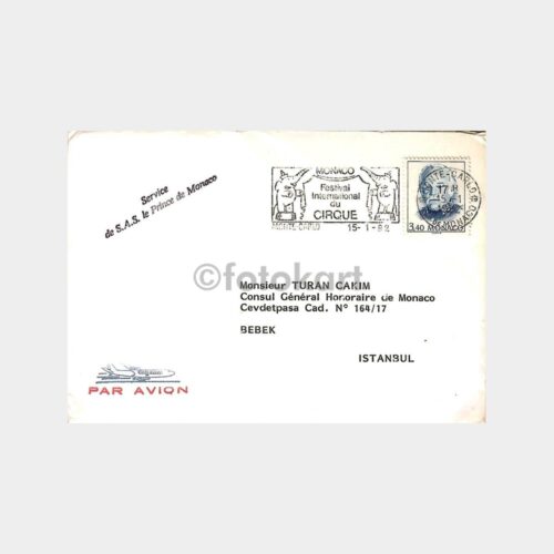 1992 Monaco Damgalı Uçakla Gön. Zarf