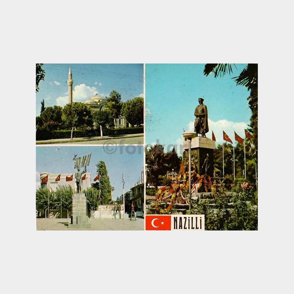 Nazilli Pullu Damgalı Kartpostal