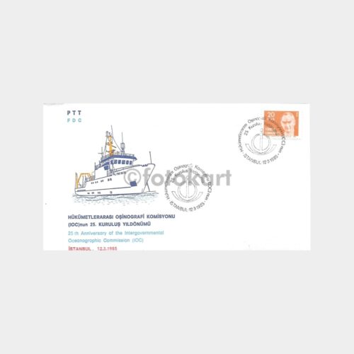 1983 Oşinografi Komisyonu 25 Yılı PTT FDC-İlk Gün Zarfı