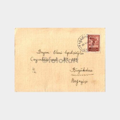 1953 Paşabahçe Damgalı Zarf ve Tebrik Kartı