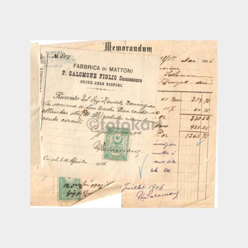 1906 Pietro Solomone 3 Adet Şirket Evrakı