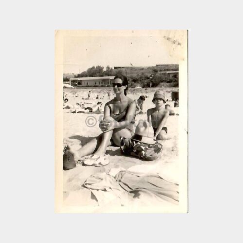 Plajda Anne ve Oğlu Fotoğraf