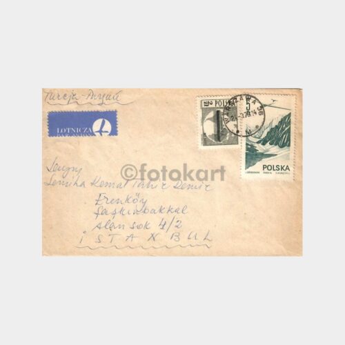 Polonya Varşova Damgalı Zarf