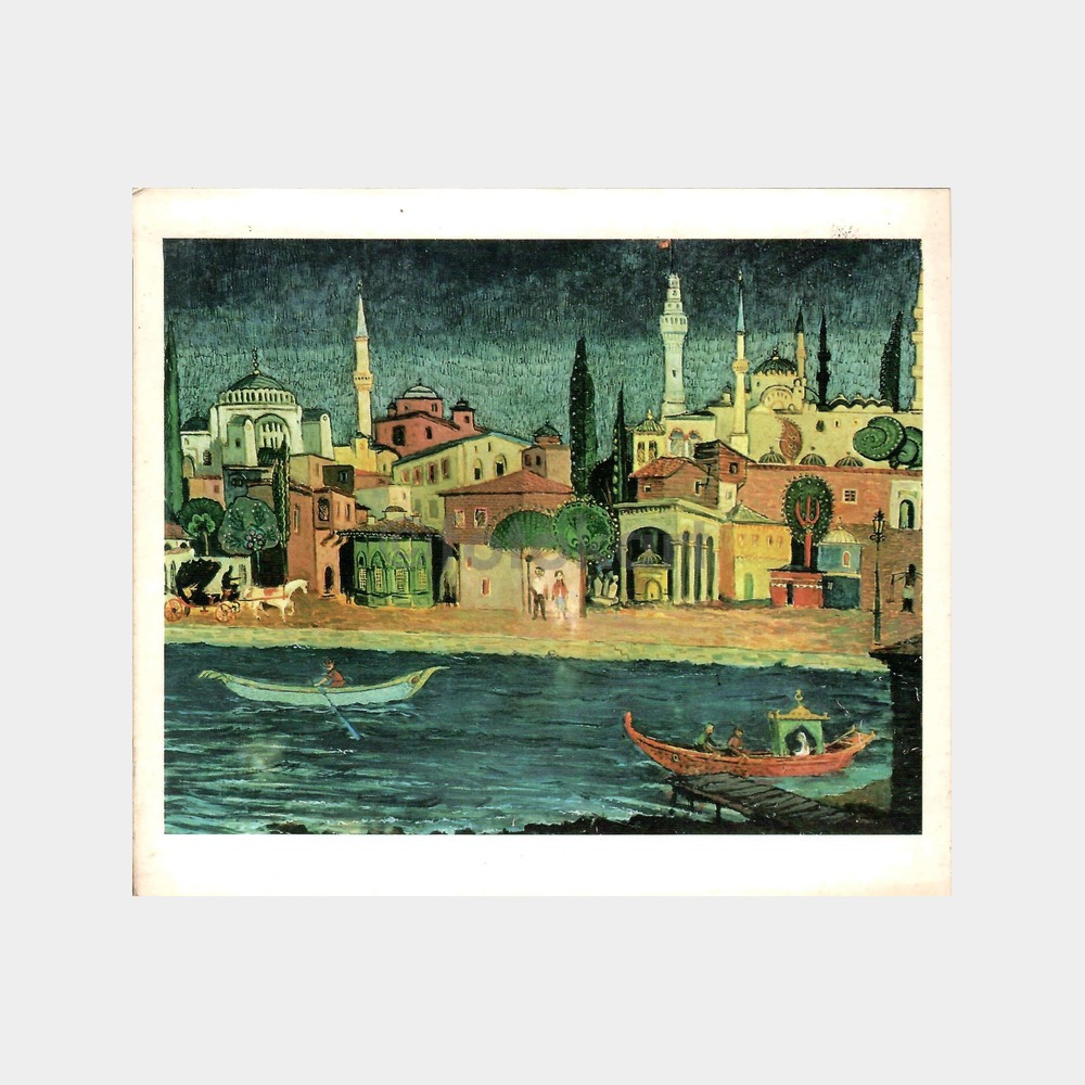 Ressam Zeki Kıral İstanbul Konulu Tablo Tebrik Kartı